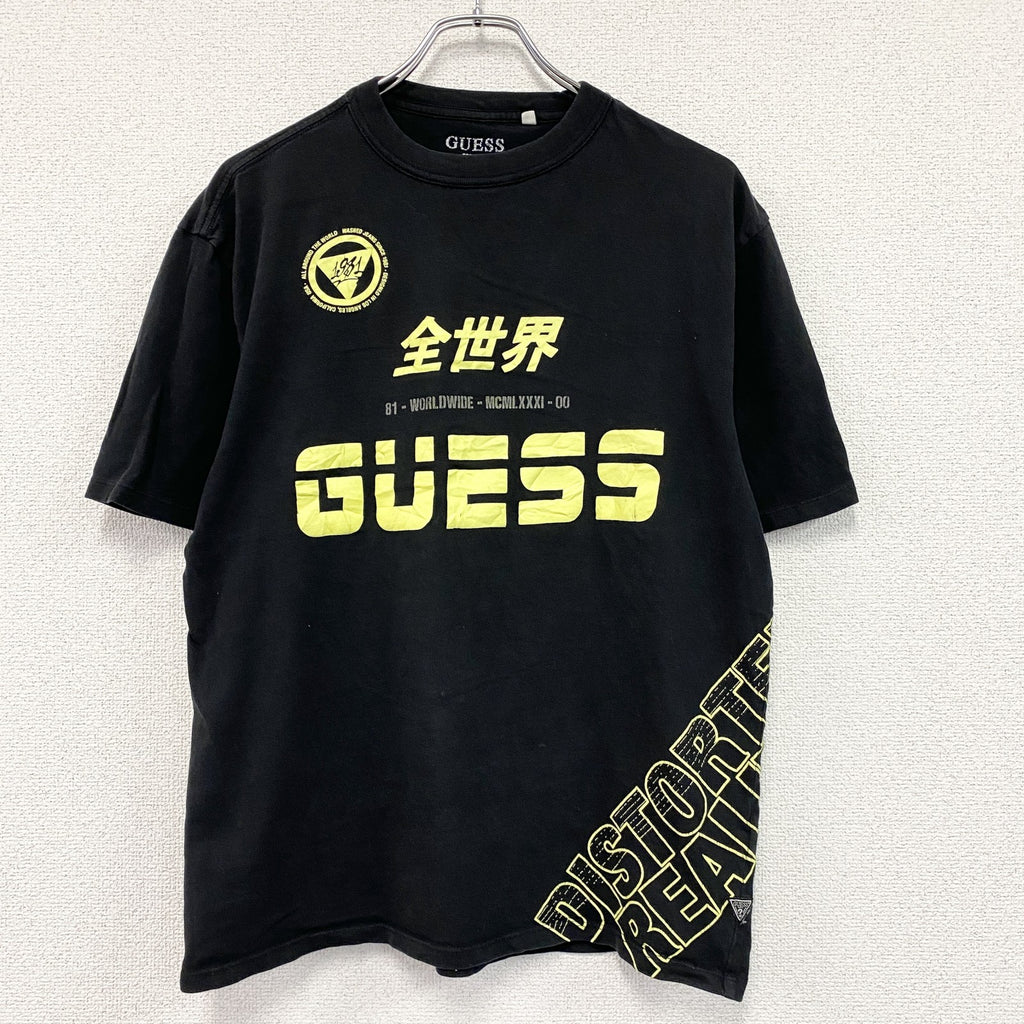 GUESS　ゲス　半袖プリントTシャツ　黒　ブラック　XSサイズ　古着