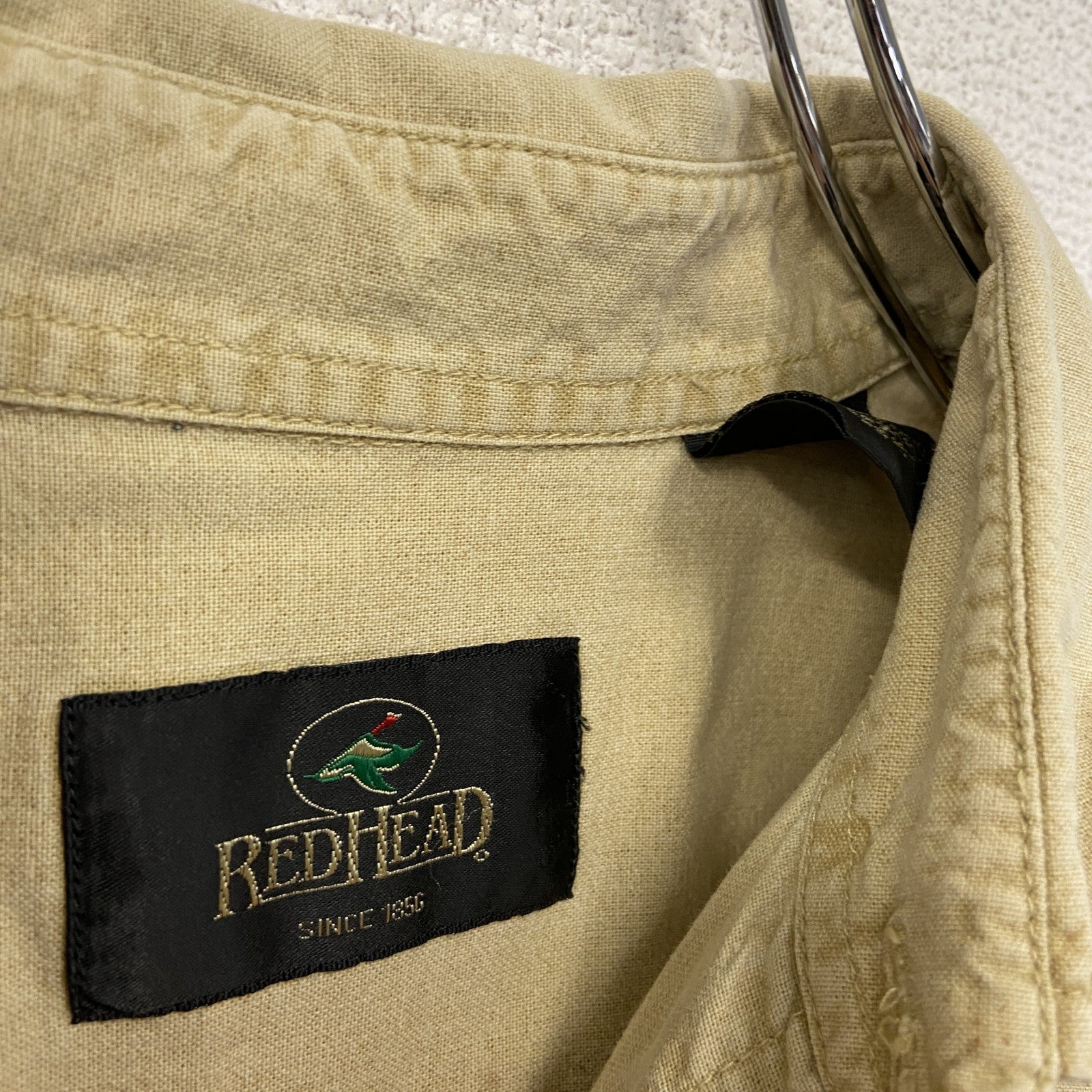 REDHEAD　レッドヘッド　長袖シャツジャケット　2つポケット　ベージュ　Sサイズ　古着