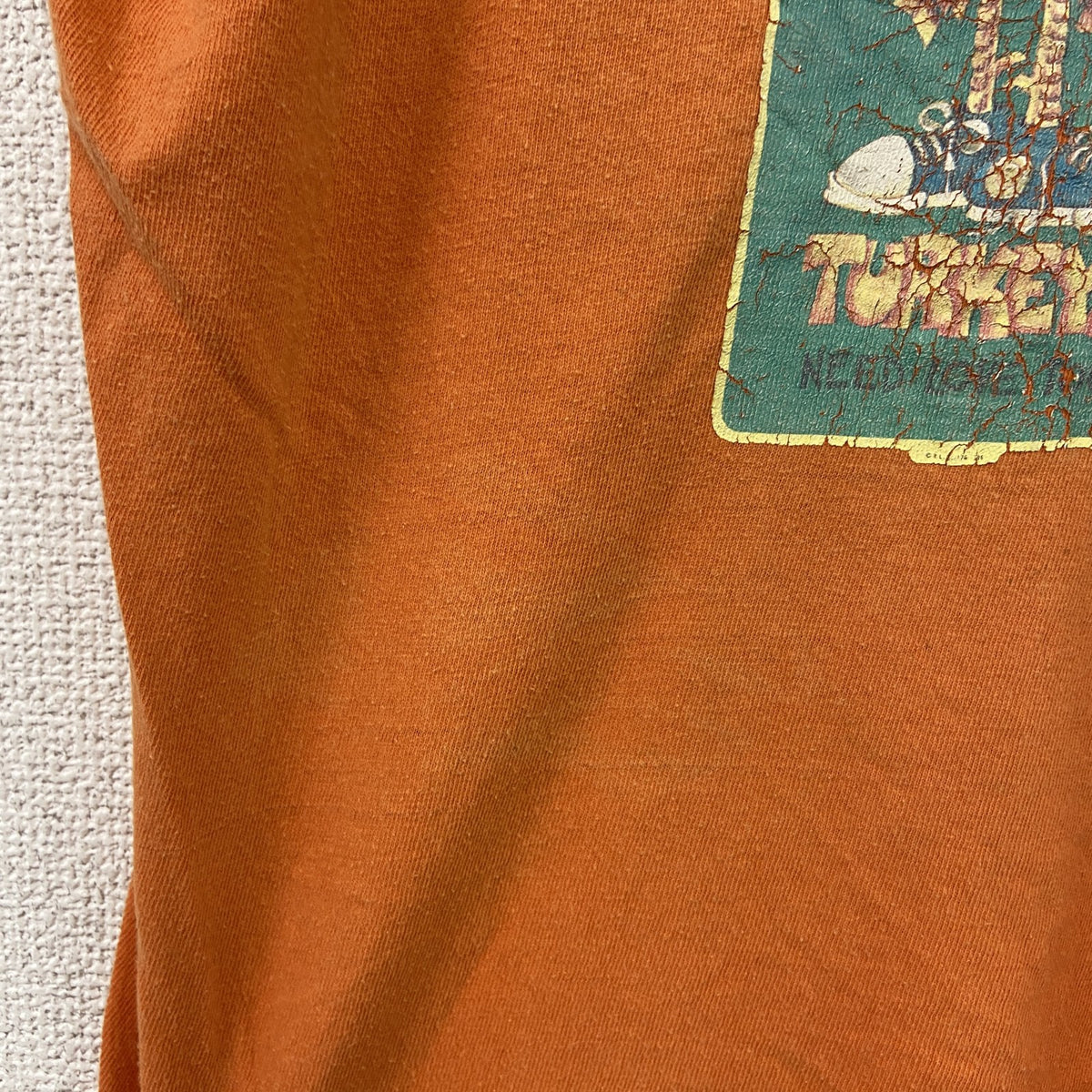 TURKEYS　半袖プリントTシャツ　シングルステッチ　オレンジ カットソー メンズ 古着