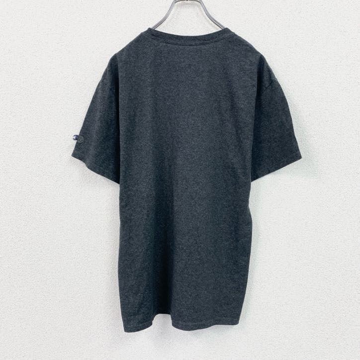 Champion　チャンピオン　半袖プリントTシャツ　アーチプリント　3連プリント　現行　ダークグレー　Mサイズ　古着