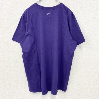 古着 used　NIKE ナイキ　半袖プリントTシャツ　ソフトボール　クルーネック　スウッシュロゴ　紫　パープル　XLサイズ