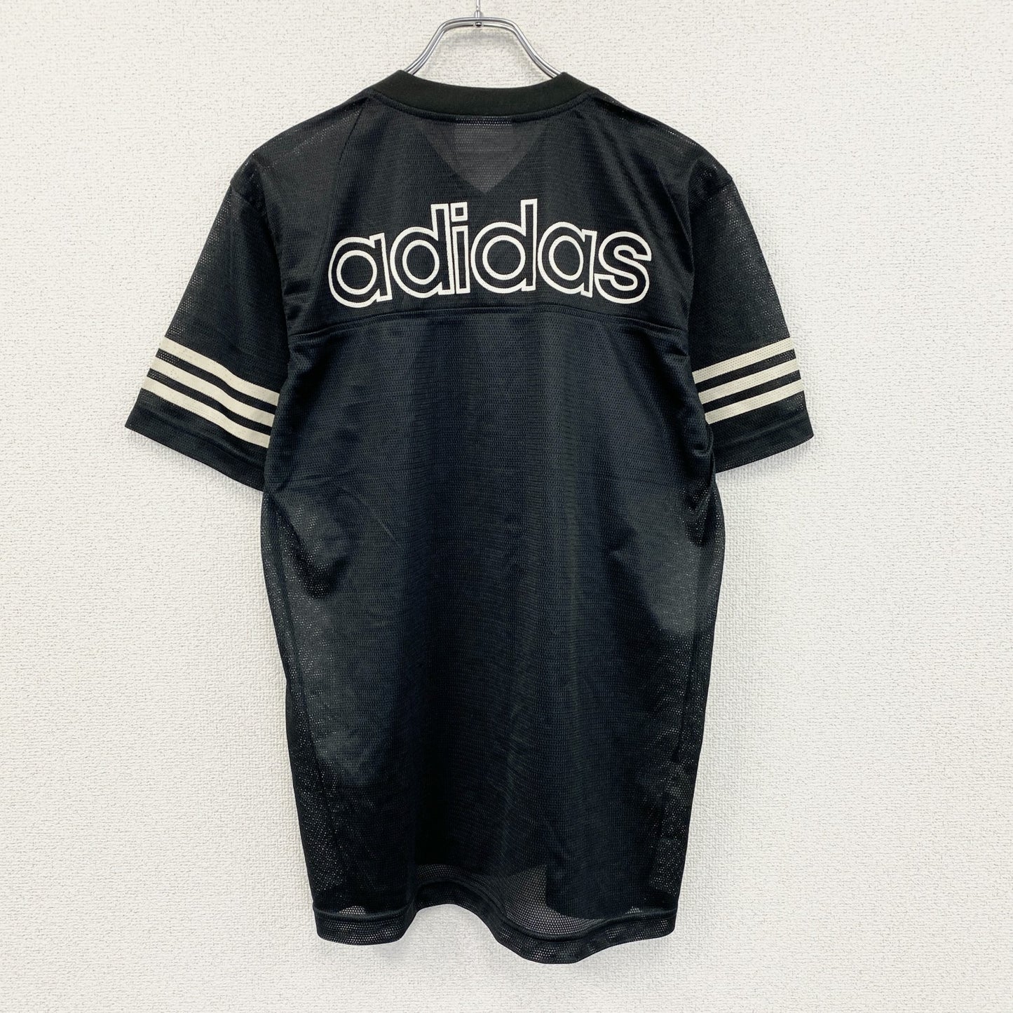 adidas　アディダス　半袖プリントTシャツ　ゲームシャツ　黒　ブラック　Lサイズ