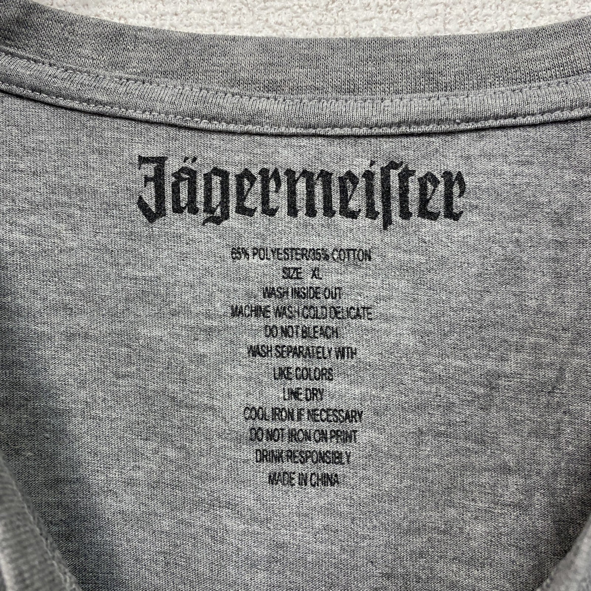 Jagermeister　イエーガーマイスター　半袖プリントTシャツ　グレー　灰色　XLサイズ　古着