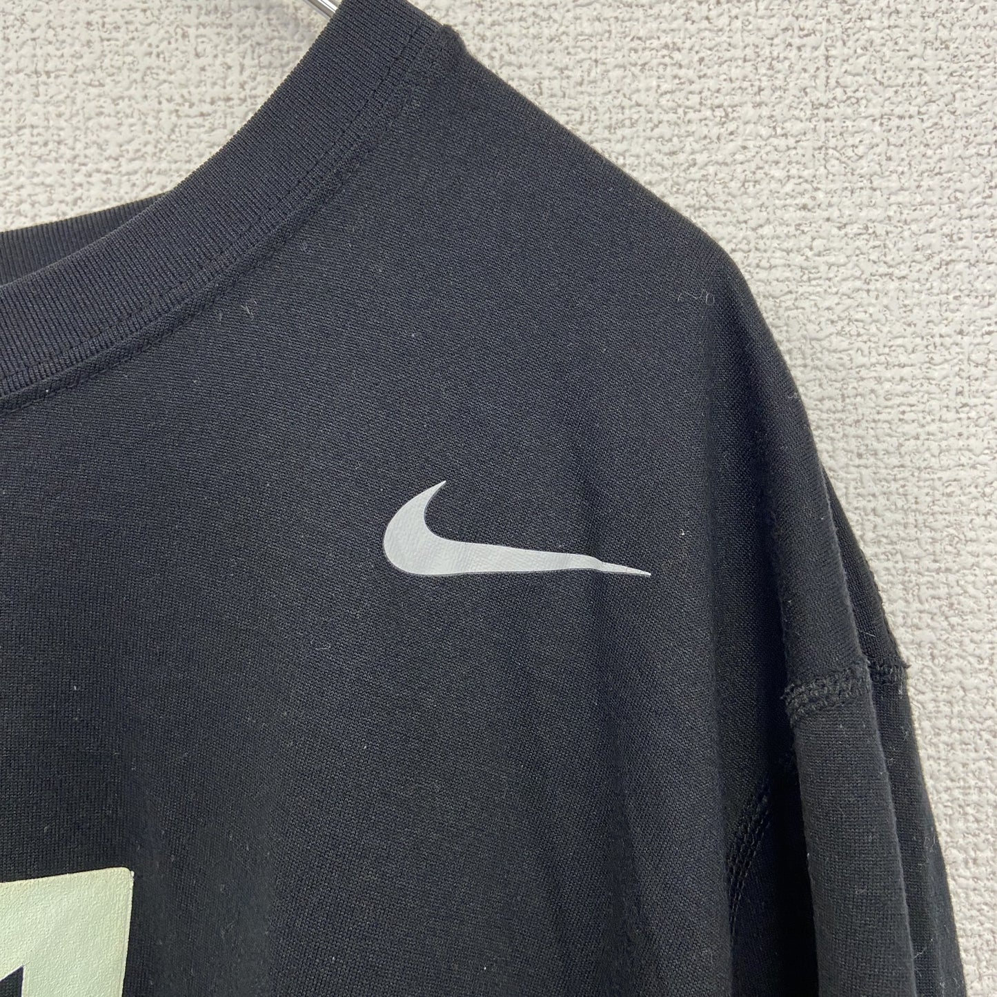 古着 used　NIKE ナイキ　半袖プリントTシャツ　DRI-FIT　クルーネック　スウッシュロゴ　黒　ブラック　XLサイズ