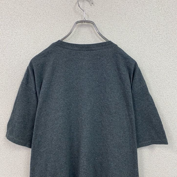 Champion　チャンピオン　半袖プリントTシャツ　カレッジプリント　刺繍ロゴ　現行　ダークグレー　XLサイズ　古着