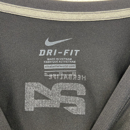 古着 used　NIKE ナイキ　半袖プリントTシャツ　DRI-FIT　クルーネック　スウッシュロゴ　黒　ブラック　XLサイズ