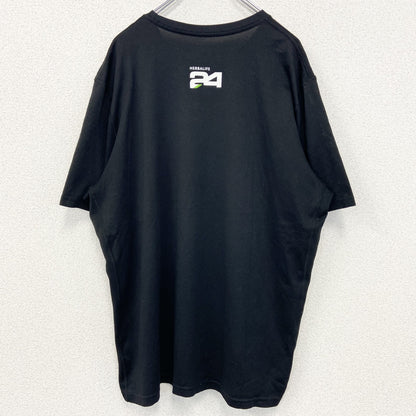 古着 used　NIKE ナイキ　半袖プリントTシャツ　DRI-FIT　クルーネック　スウッシュロゴ　黒　ブラック　XLサイズ