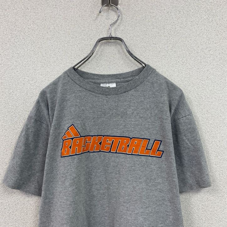 adidas　アディダス　半袖プリントTシャツ　灰色　グレー　Mサイズ　古着