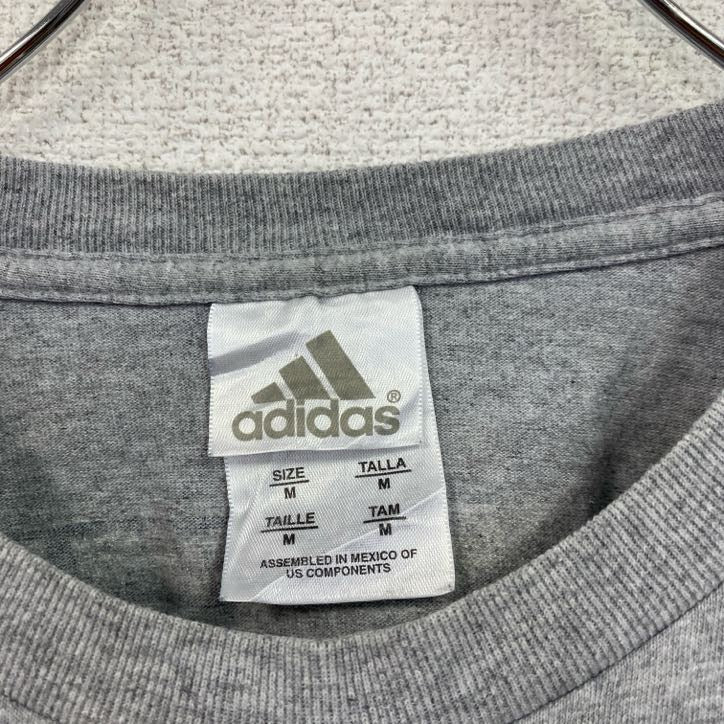 adidas　アディダス　半袖プリントTシャツ　灰色　グレー　Mサイズ　古着