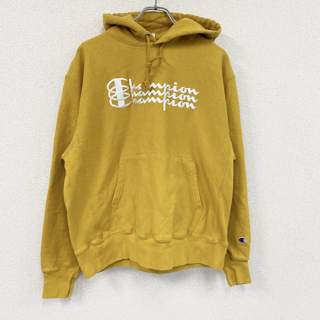 Champion　チャンピオン　リバースウィーブ　スウェットパーカー/フーディー　黄色　イエロー　Lサイズ トレーナー スウェットトップス フード付き 古着