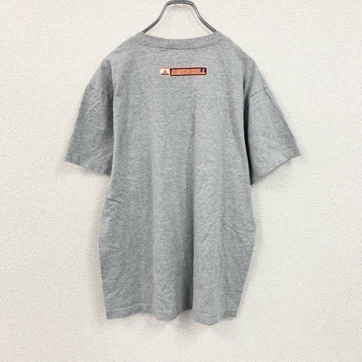 adidas　アディダス　半袖プリントTシャツ　灰色　グレー　Mサイズ　古着