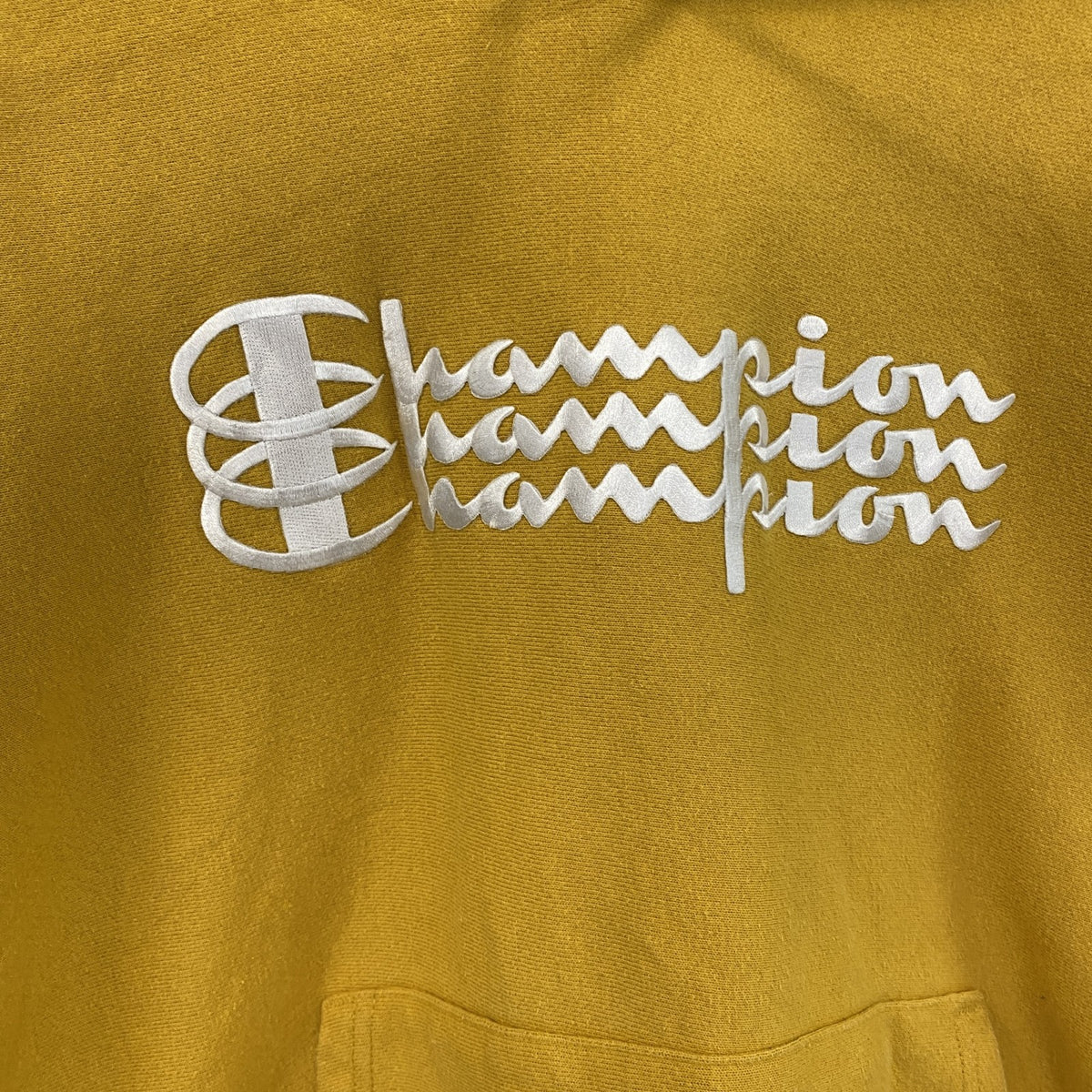 Champion　チャンピオン　リバースウィーブ　スウェットパーカー/フーディー　黄色　イエロー　Lサイズ トレーナー スウェットトップス フード付き 古着