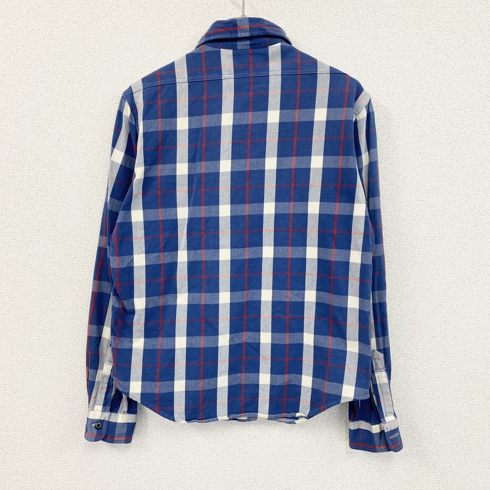 Polo Ralph Lauren　ポロラルフローレン　長袖ネルシャツ　チェック柄　青　ブルー　Sサイズ　古着