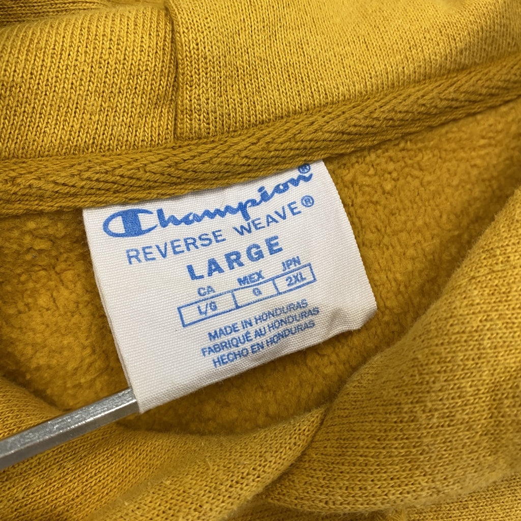 Champion　チャンピオン　リバースウィーブ　スウェットパーカー/フーディー　黄色　イエロー　Lサイズ トレーナー スウェットトップス フード付き 古着