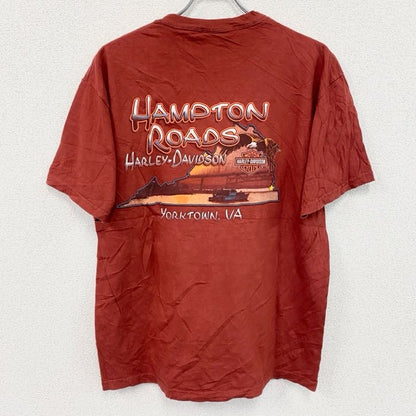 00s　HARLEY DAVIDSON　ハーレーダビッドソン　半袖プリントTシャツ　ヴィンテージ　オレンジ　Lサイズ