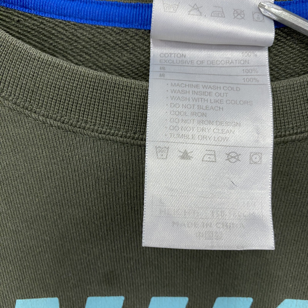 00s　NIKE　ナイキ　スウェット/トレーナー　スウッシュ　デカロゴ　ヴィンテージ　カーキ　Lサイズ スウェットトップス メンズ コットン 古着