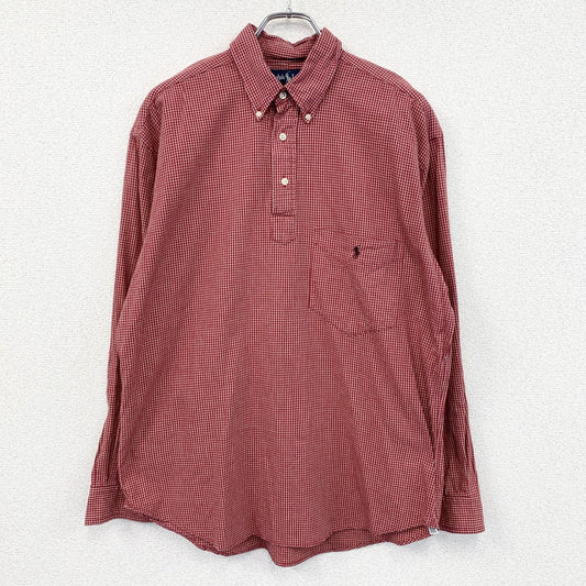 Ralph Lauren　ラルフローレン　ハーフボタン長袖シャツ　ボタンダウンシャツ　チェック柄　赤　レッド　Sサイズ