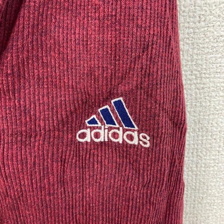 90s　adidas　アディダス　長袖無地ニット　セーター　ヴィンテージ　タートルネック　赤　レッド　Lサイズ　古着