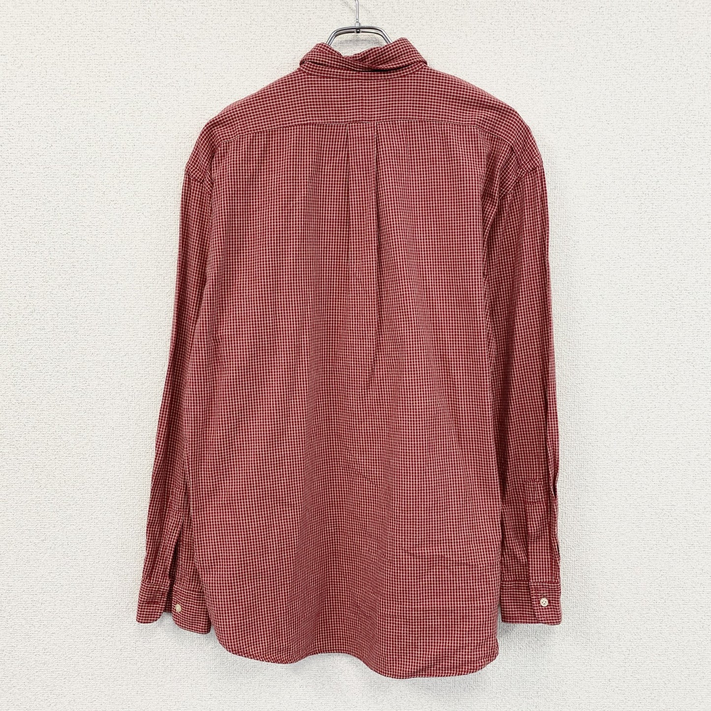 Ralph Lauren　ラルフローレン　ハーフボタン長袖シャツ　ボタンダウンシャツ　チェック柄　赤　レッド　Sサイズ