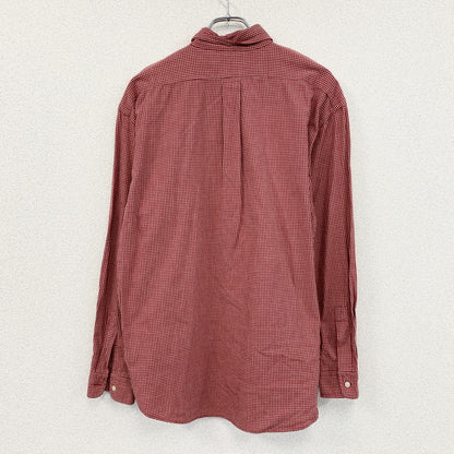 Ralph Lauren　ラルフローレン　ハーフボタン長袖シャツ　ボタンダウンシャツ　チェック柄　赤　レッド　Sサイズ