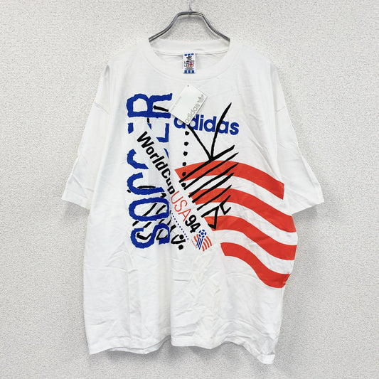 adidas　アディダス　FIFAワールドカップ　半袖プリントTシャツ　デッドストック　白　ホワイト　XLサイズ　