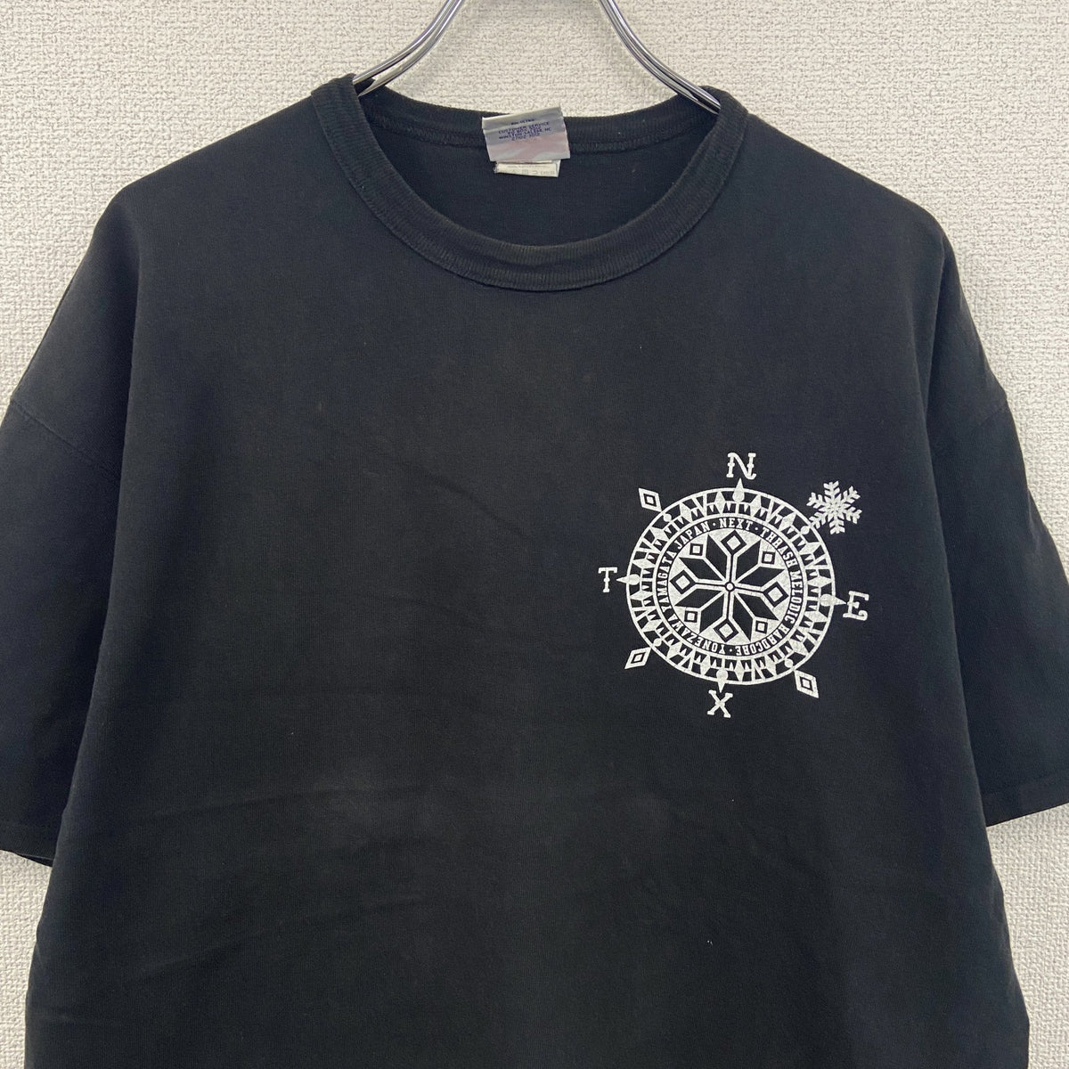 00s　Champion　チャンピオン　半袖プリントTシャツ　ヴィンテージ　コンパス　黒　ブラック　Lサイズ　古着