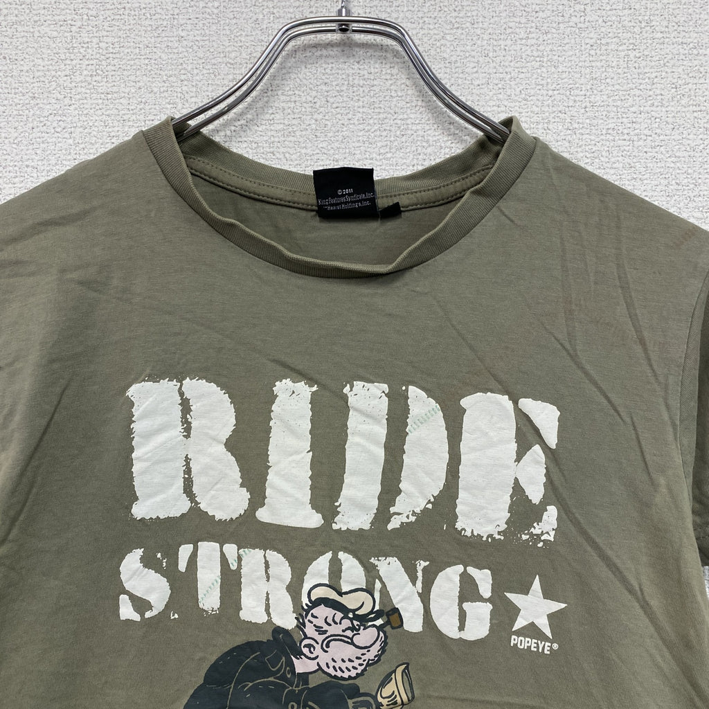 POPEYE　ポパイ　半袖プリントTシャツ　カーキ　Sサイズ　古着