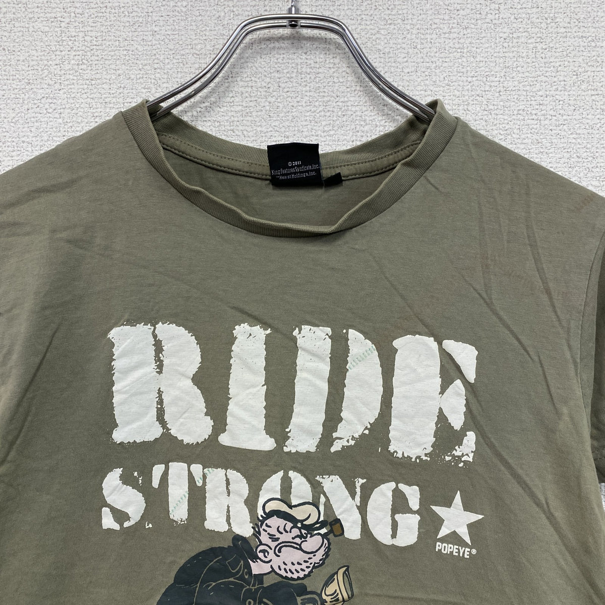 POPEYE　ポパイ　半袖プリントTシャツ　カーキ　Sサイズ　古着