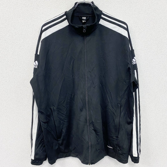 adidas　アディダス　フルジップトラックジャケット/ジャージ　黒　ブラック　XXLサイズ