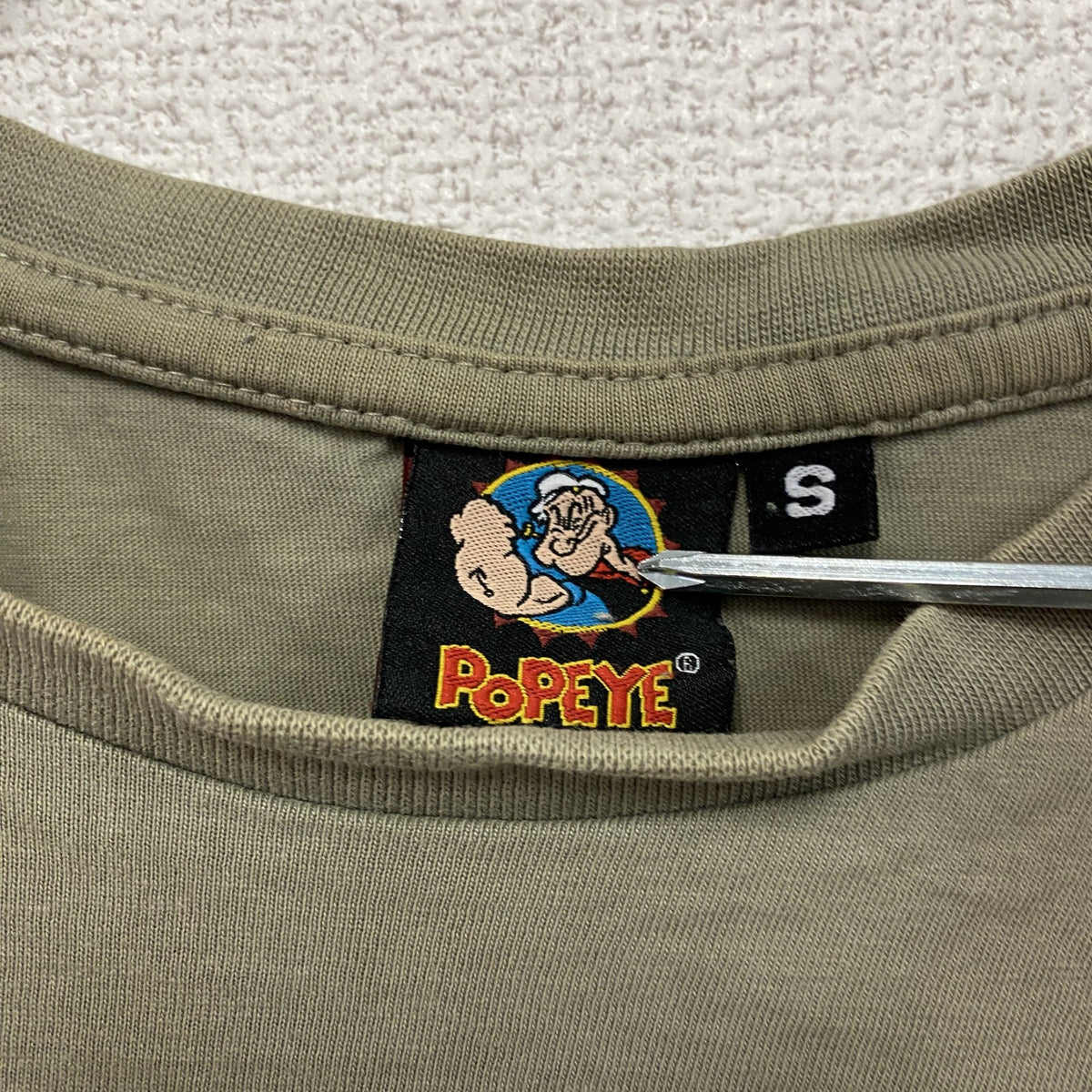 POPEYE　ポパイ　半袖プリントTシャツ　カーキ　Sサイズ　古着