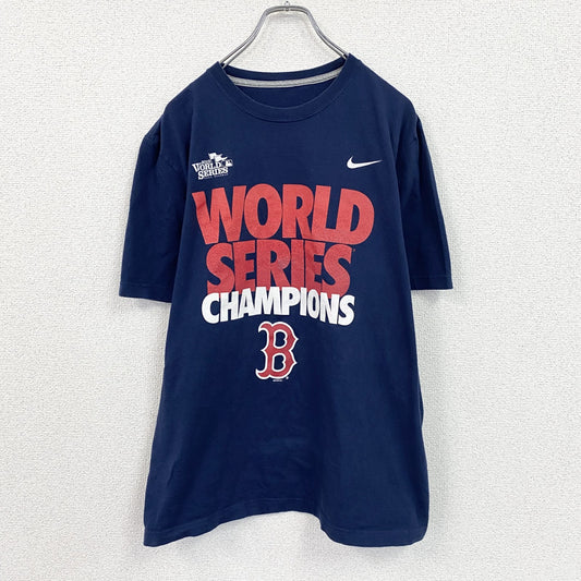 NIKE　ナイキ　半袖プリントTシャツ　レッドソックス　紺　ネイビー　Lサイズ
