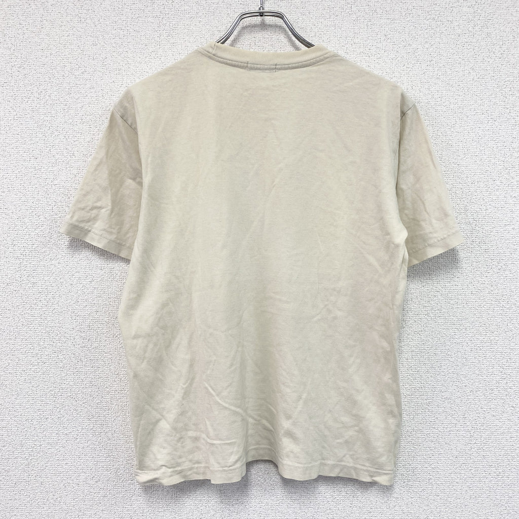 JUNMEN　ジュンメン　半袖プリントTシャツ　3連プリント　ベージュ　Sサイズ　古着