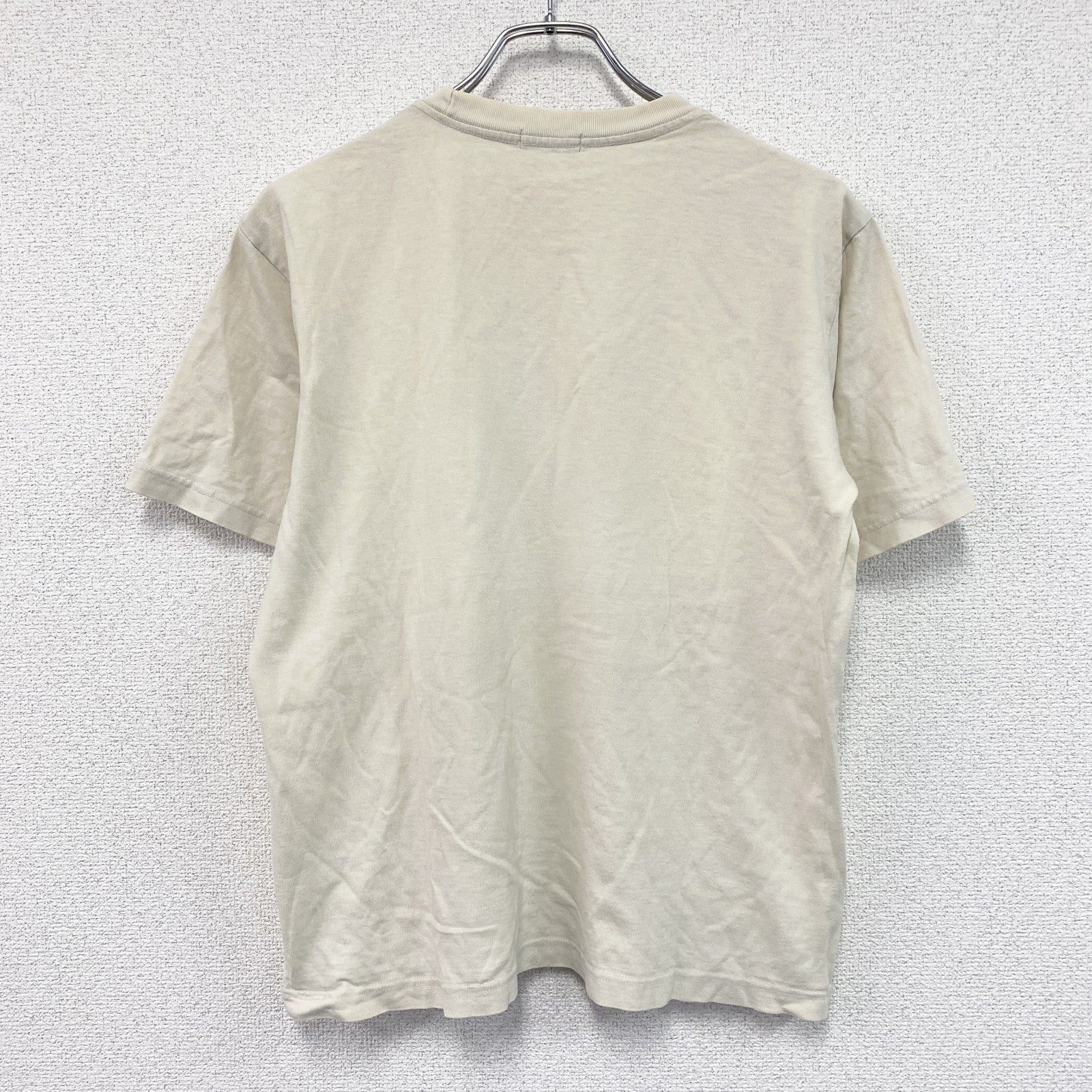 JUNMEN　ジュンメン　半袖プリントTシャツ　3連プリント　ベージュ　Sサイズ　古着