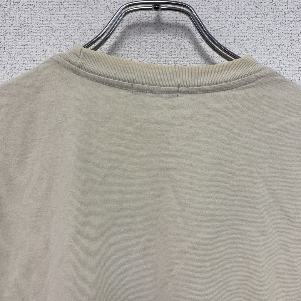 JUNMEN　ジュンメン　半袖プリントTシャツ　3連プリント　ベージュ　Sサイズ　古着