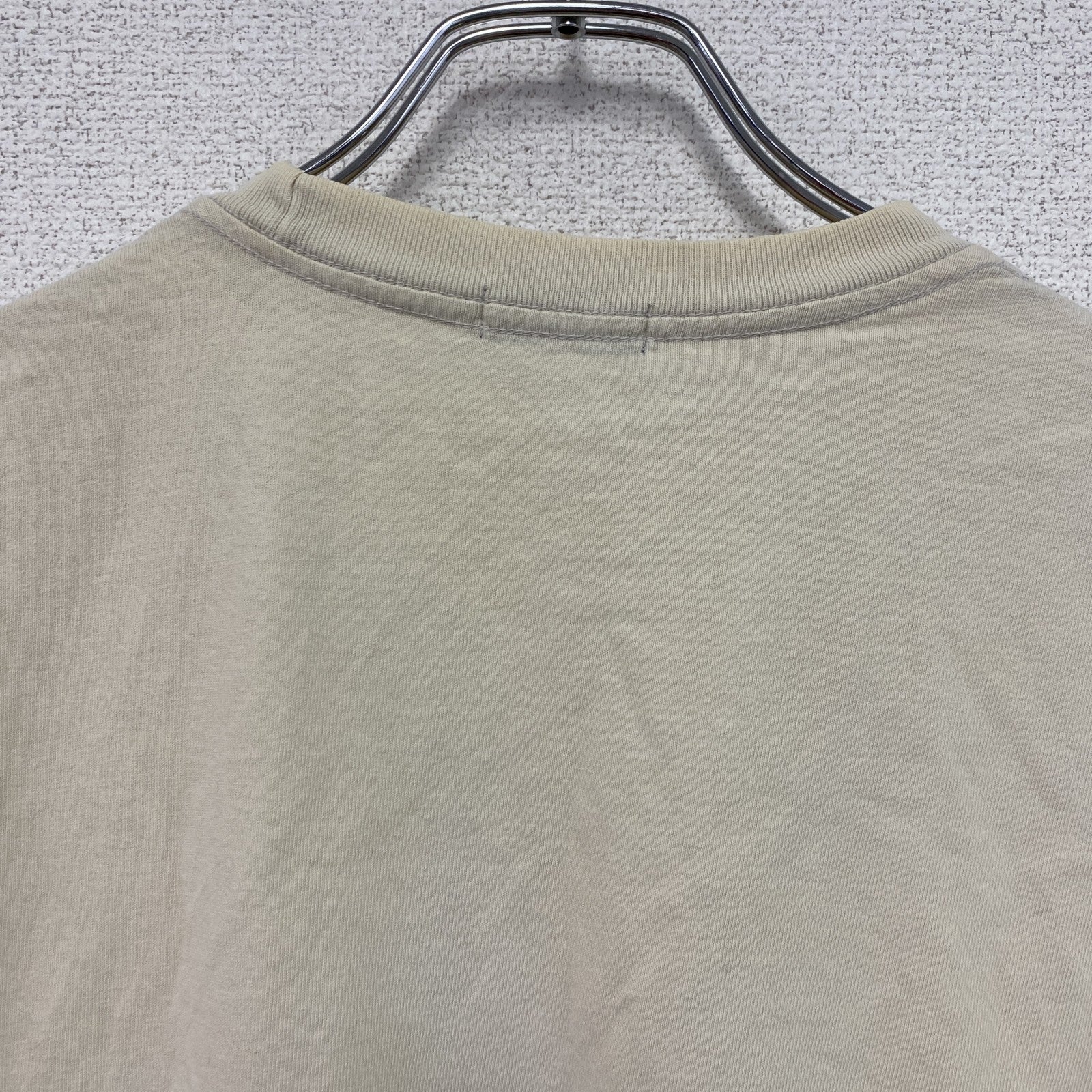 JUNMEN　ジュンメン　半袖プリントTシャツ　3連プリント　ベージュ　Sサイズ　古着