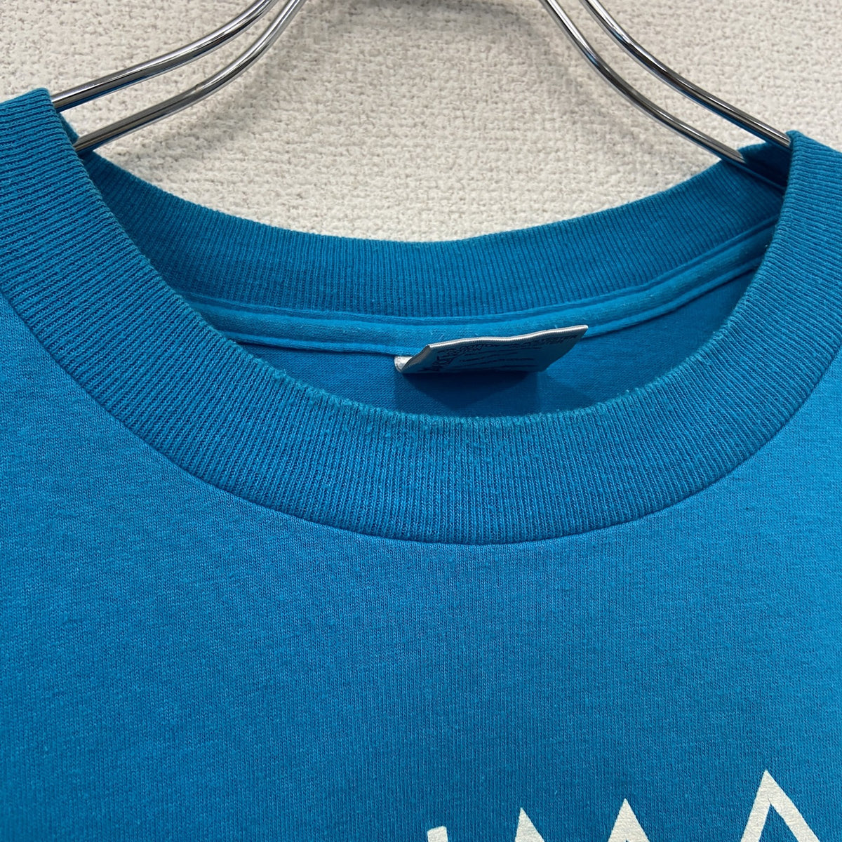 ONEITA　半袖プリントTシャツ　シングルステッチ　水色　ライトブルー　XLサイズ カットソー メンズ コットン 古着