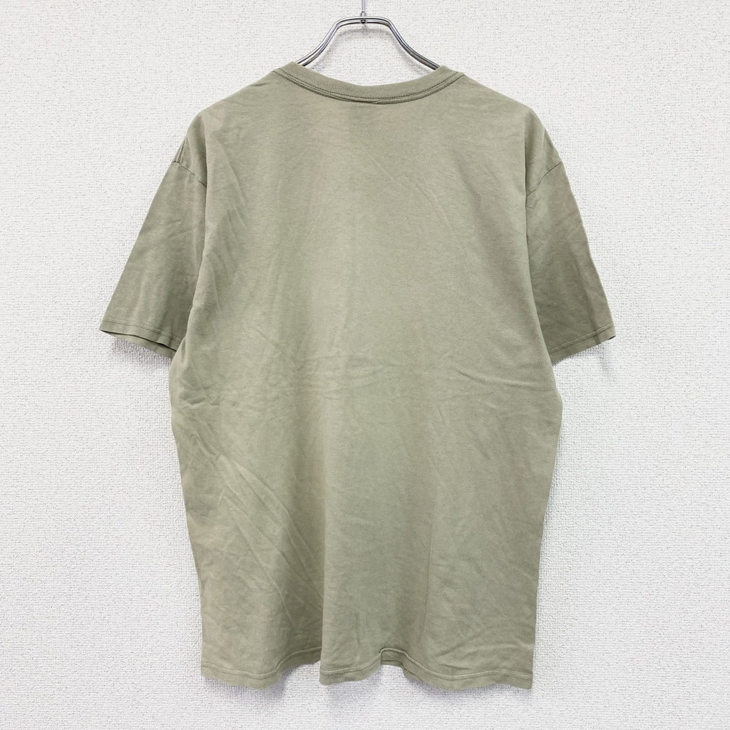 00s　anvil　アンビル　半袖プリントTシャツ　アーチプリント　ヴィンテージ　カーキ　Lサイズ　古着