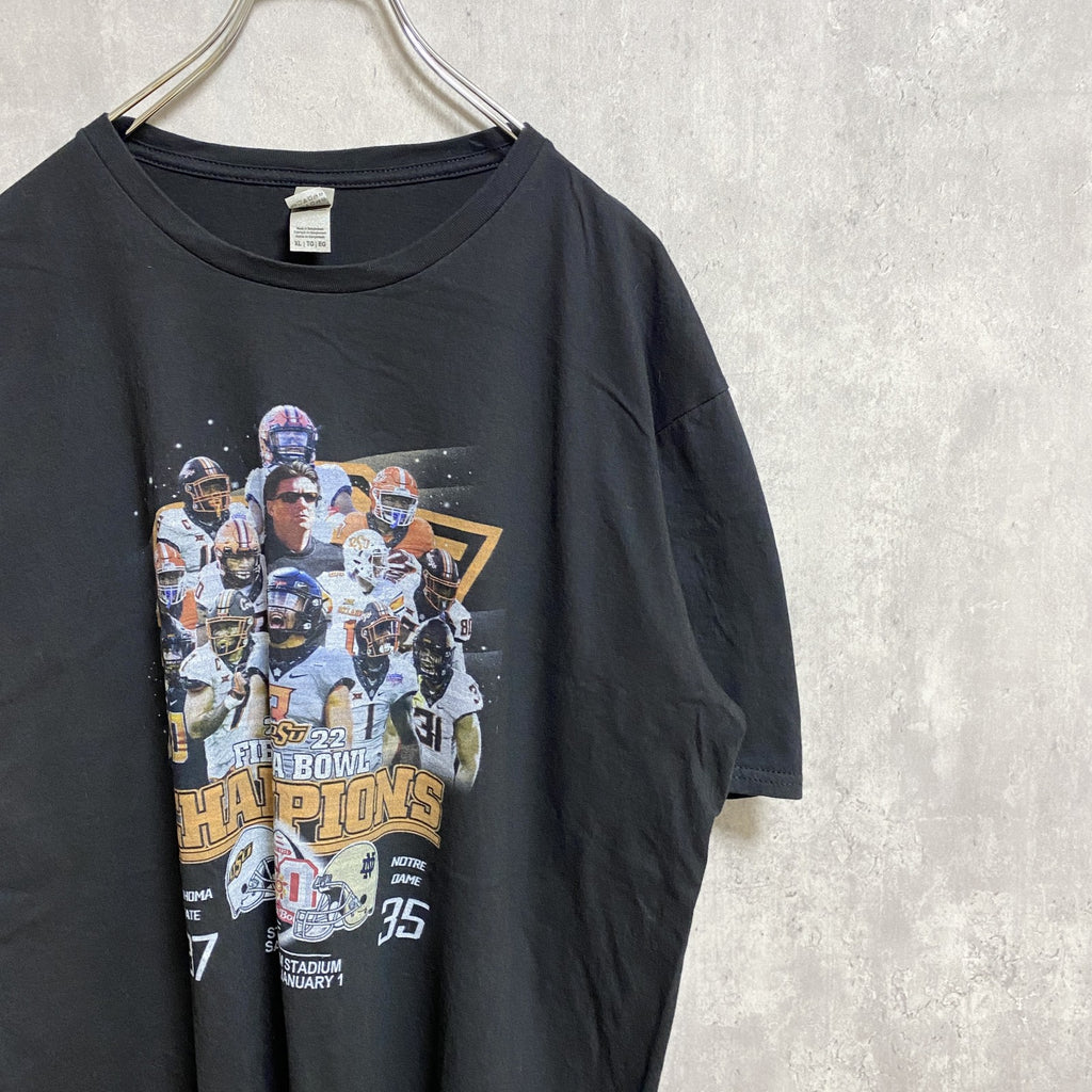 GILDAN ギルダン　半袖プリントTシャツ　FIESTA BOWL　カレッジフットボール　黒　ブラック　XLサイズ　古着