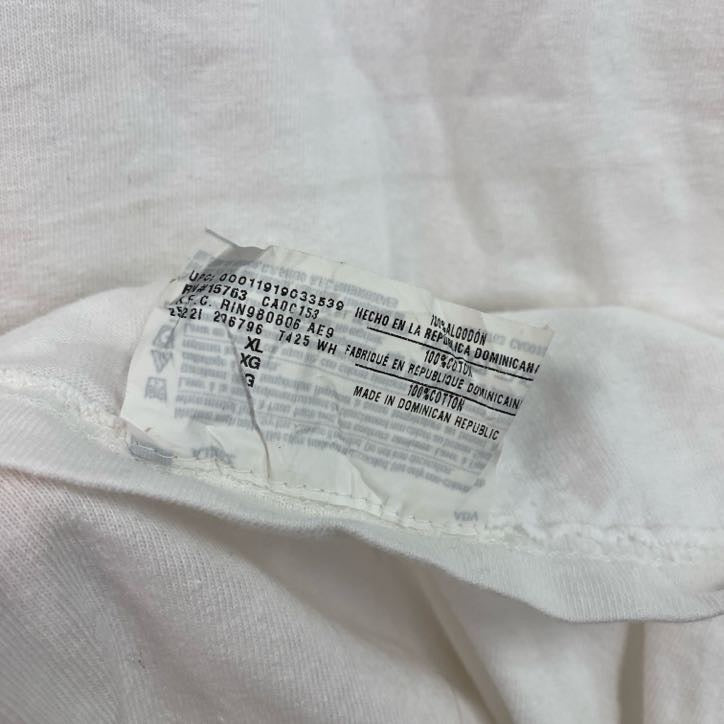 Champion　チャンピオン　半袖プリントTシャツ　英字プリント　クルーネック　現行　白　ホワイト　XLサイズ　古着