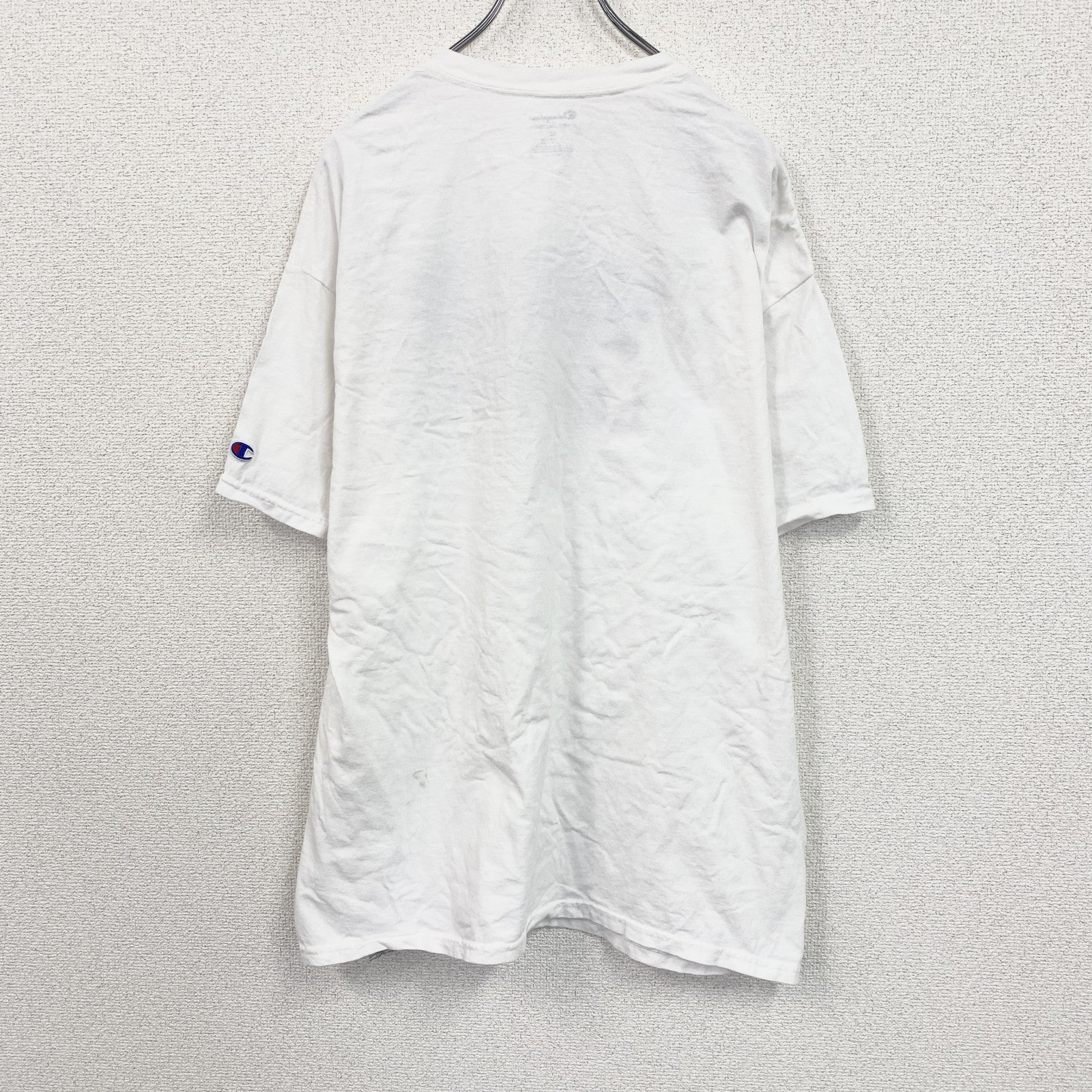 Champion　チャンピオン　半袖プリントTシャツ　英字プリント　クルーネック　現行　白　ホワイト　XLサイズ　古着