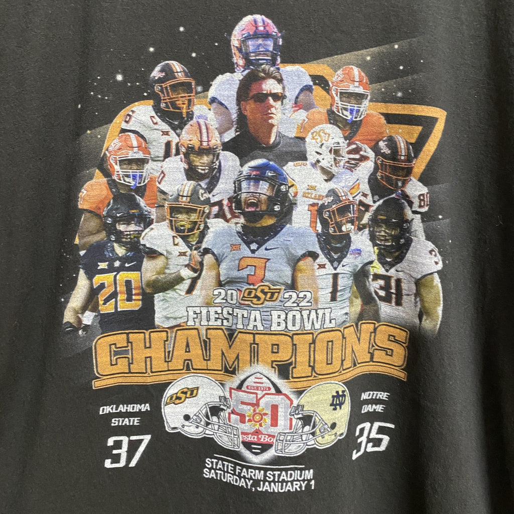 GILDAN ギルダン　半袖プリントTシャツ　FIESTA BOWL　カレッジフットボール　黒　ブラック　XLサイズ　古着
