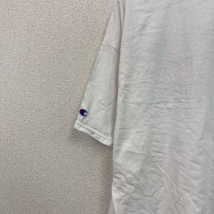 Champion　チャンピオン　半袖プリントTシャツ　英字プリント　クルーネック　現行　白　ホワイト　XLサイズ　古着