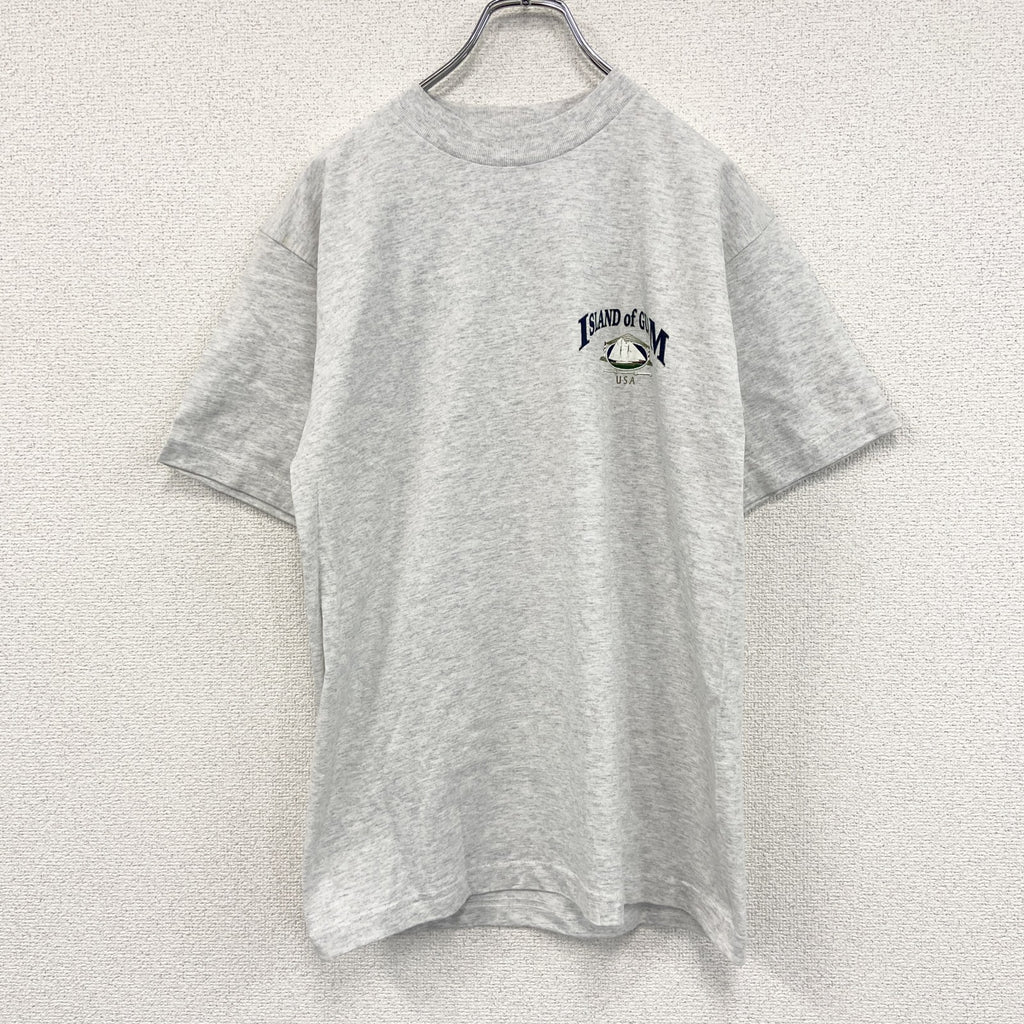 00s　ALSTYLE APPAREL　半袖プリントスーベニアＴシャツ　グアム　両面プリント　ヴィンテージ　霜降りグレー　Mサイズ　古着