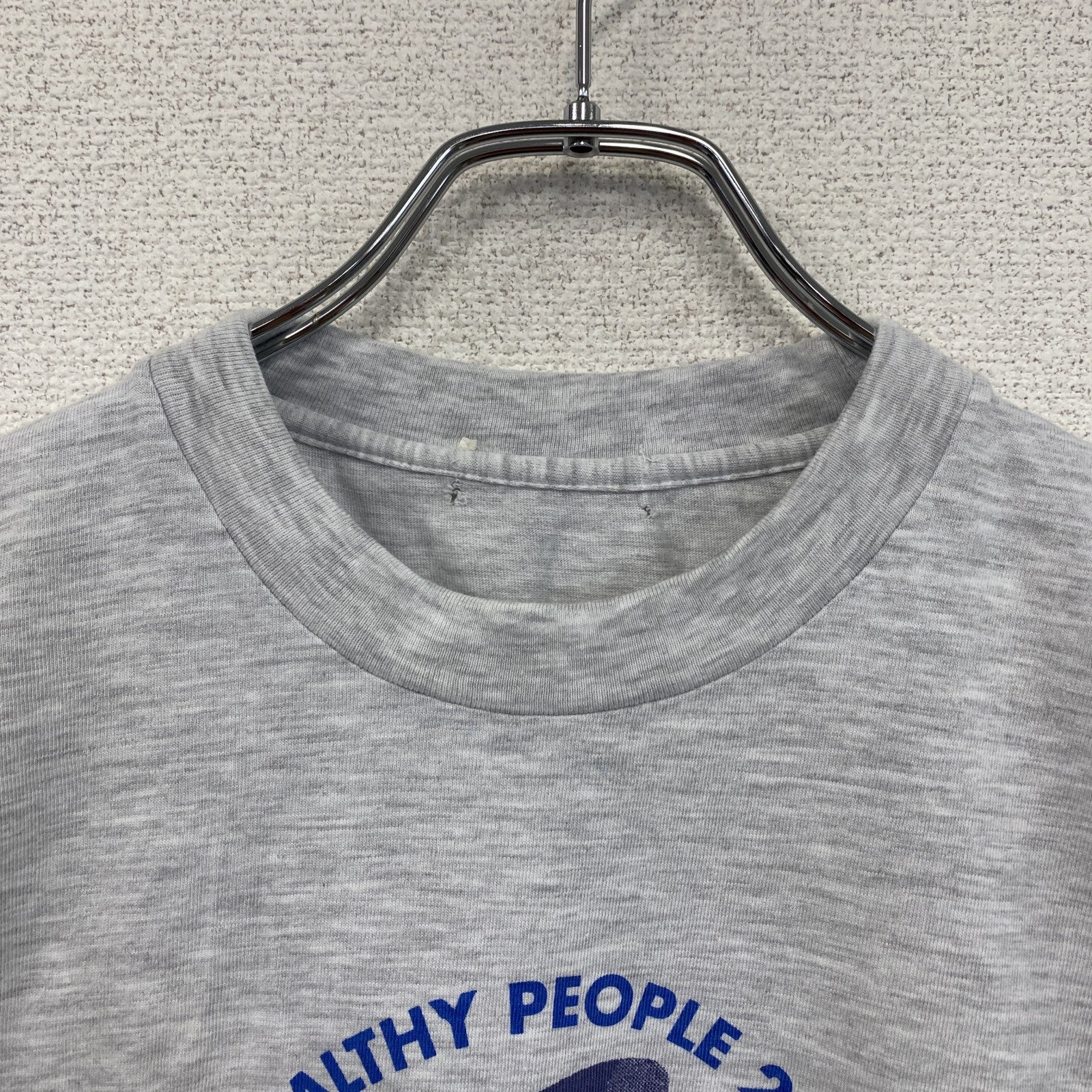 00s　オンワード樫山　松本零士　湧永製薬　半袖Tシャツ　コラボT　染み込みプリント　シングルステッチ　霜降りグレー　