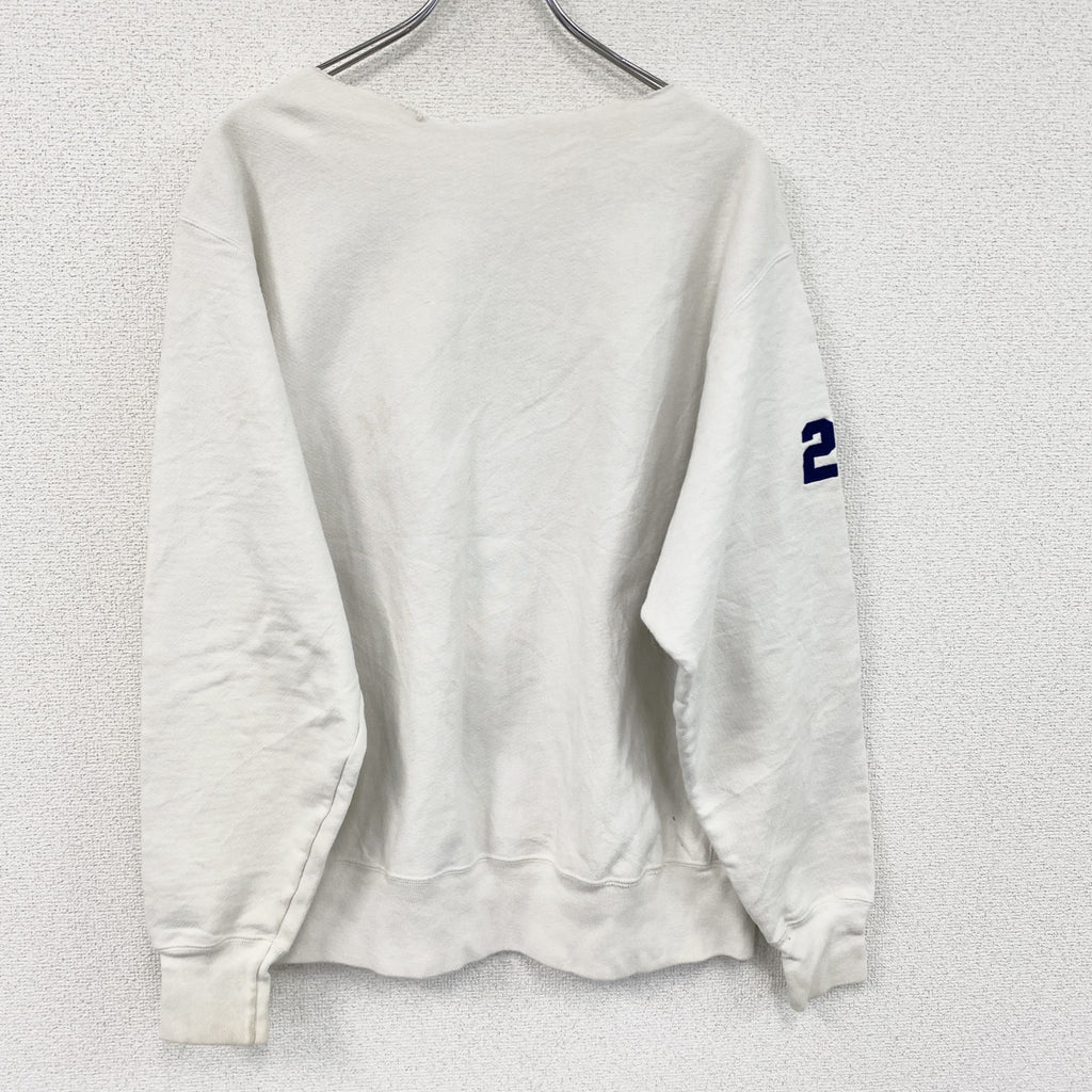 Champion　チャンピオン　リバースウィーブ　スウェット/トレーナー　刺繍ロゴ　白　ホワイト　古着