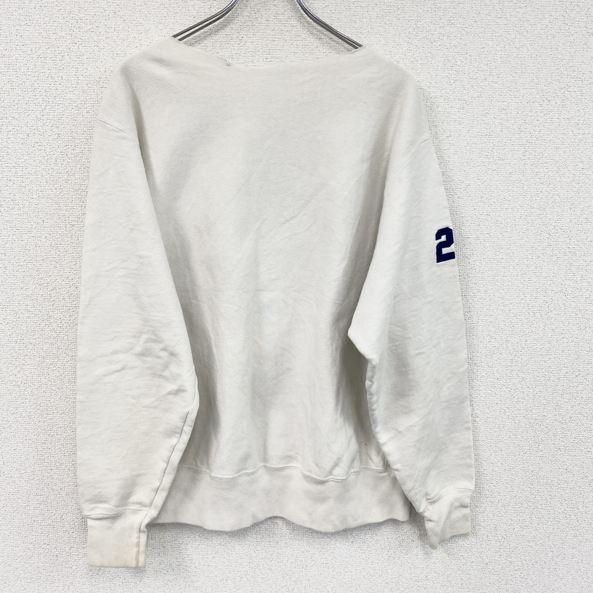 Champion　チャンピオン　リバースウィーブ　スウェット/トレーナー　刺繍ロゴ　白　ホワイト　古着