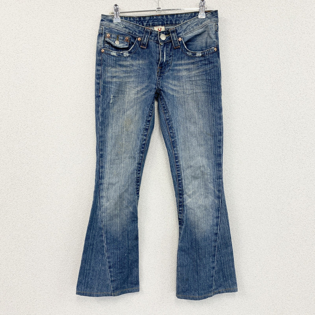 00s　True Religion　トゥルーレリジョン　フレアデニムパンツ/ジーンズ　ジップフライ　インディゴ　27サイズ　古着