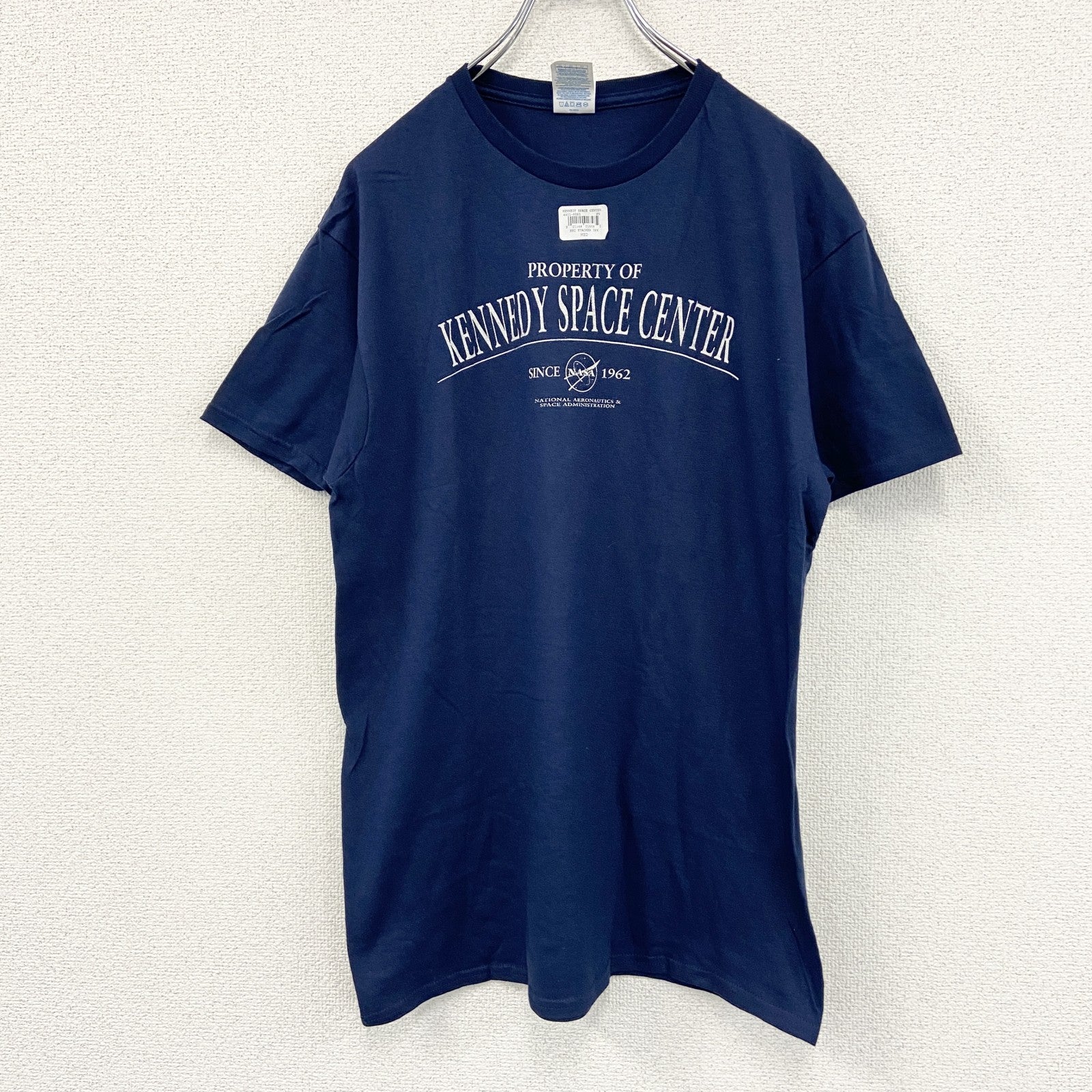 DELTA　デルタ　NASA　半袖プリントTシャツ　ケネディ宇宙センター　4連プリント　アーチプリント　紺　ネイビー　Mサイズ　古着