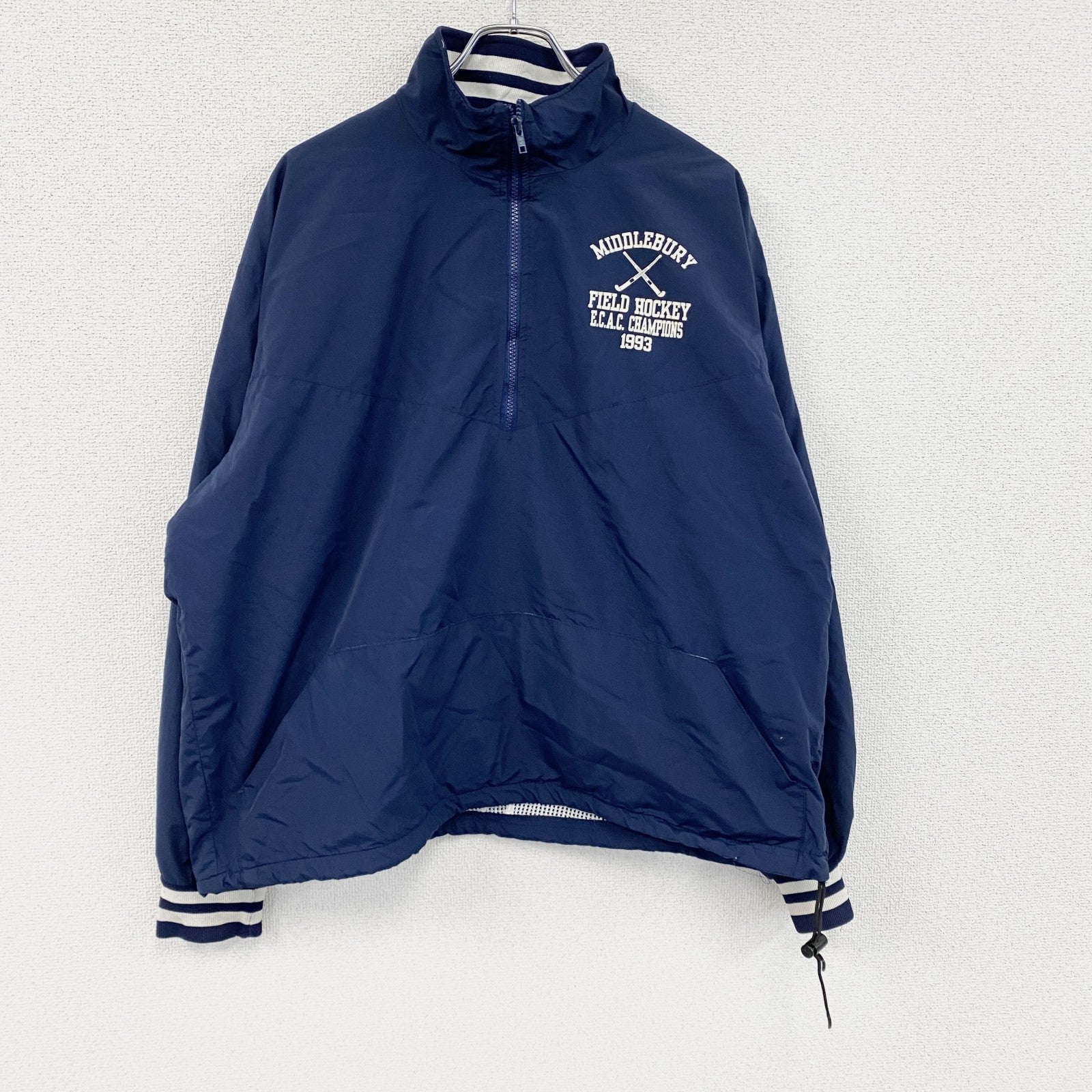 ～90s　BOATHOUSE　ボートハウス　ハーフジップナイロンプルオーバージャケット　紺　ネイビー　XLサイズ　　ヴィンテージ　古着