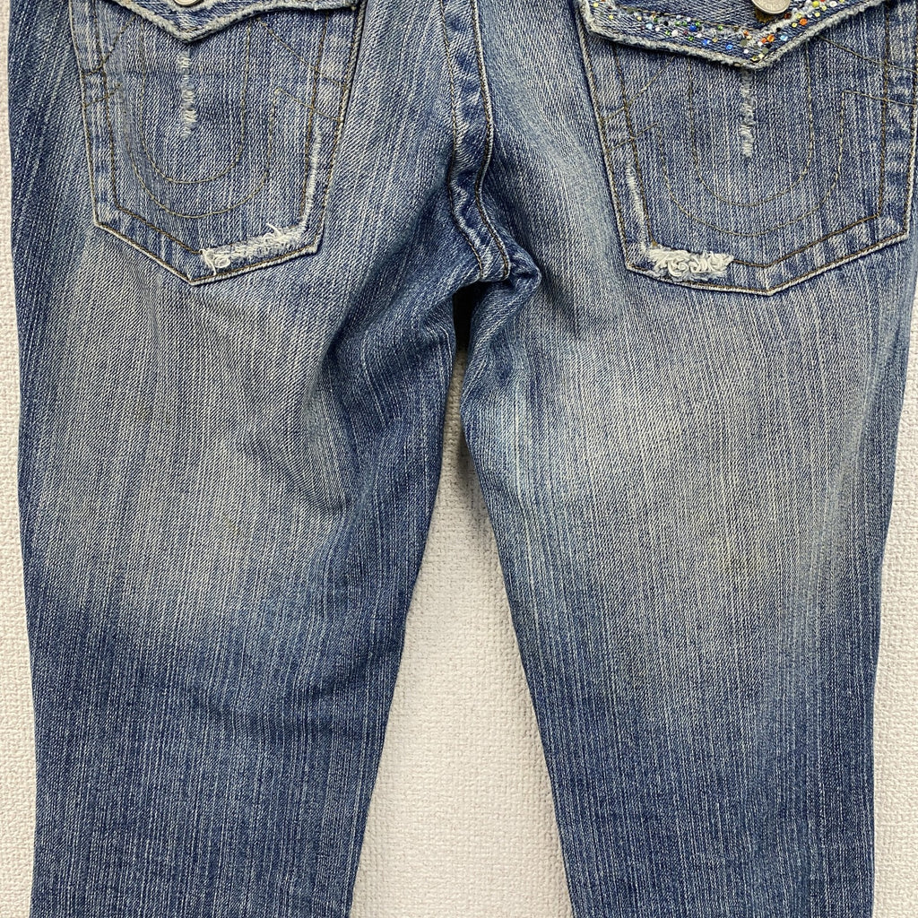 00s　True Religion　トゥルーレリジョン　フレアデニムパンツ/ジーンズ　ジップフライ　インディゴ　27サイズ　古着